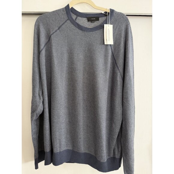 NEW WITH TAGS VINCE MENS BLUE/WHITE SWEATER XXL $295 CASHMERE BLEND NWT - Picture 1 of 6